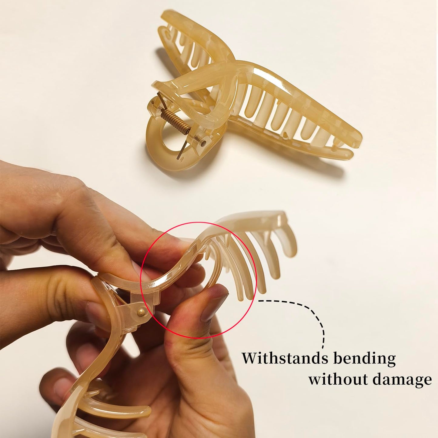 5 Inch Extra Large Claw Clips, 13 cm No Slip Jelly No Slip XL Hair Clips for Thick Long Curly Hair, Big Hair Claw Clips, 5 Pack