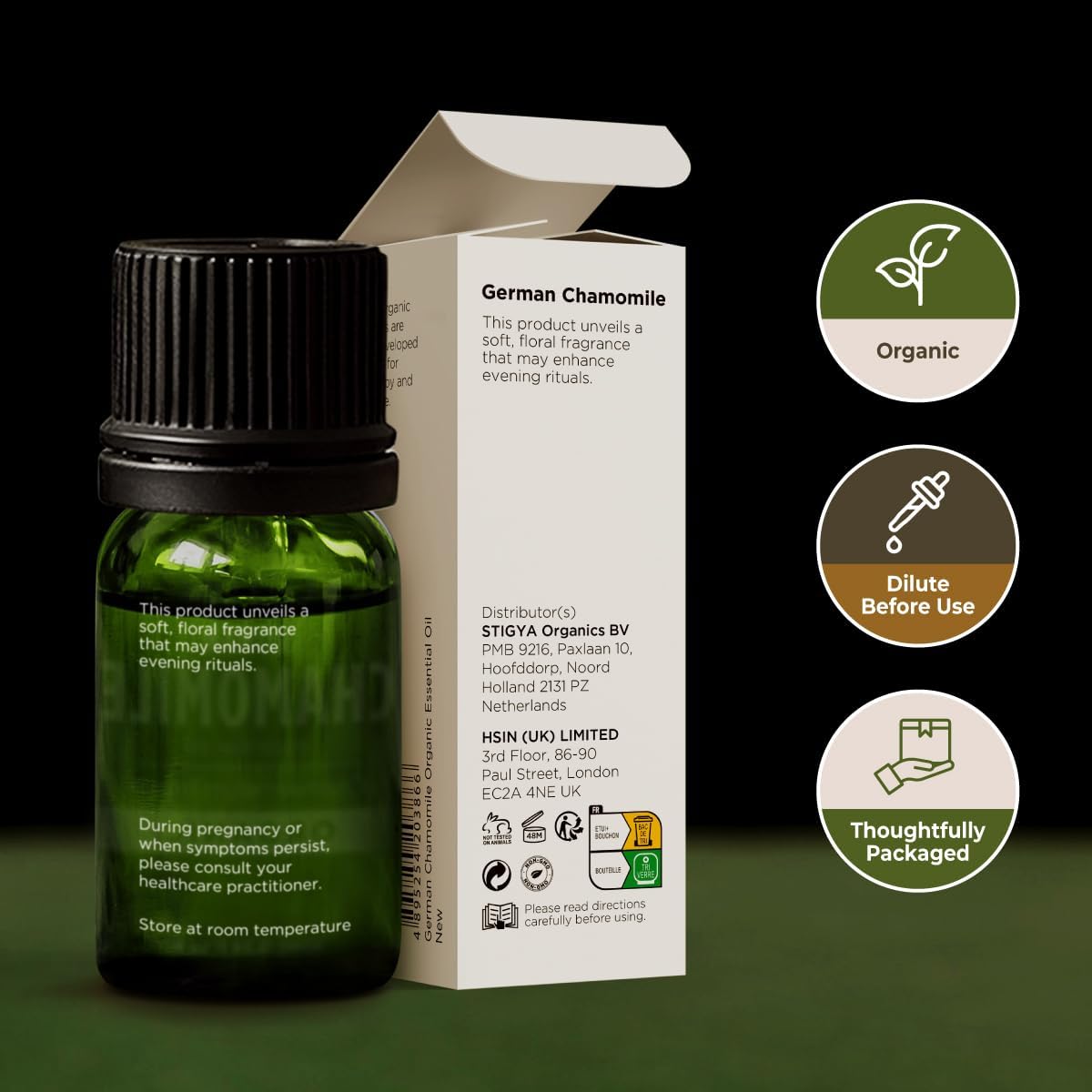 Gya Labs Organic German Chamomile Essential Oil - 0.34 Fl Oz - for Skin, Hair, Diffuser, Aromatherapy, DIY Candle Making Scents