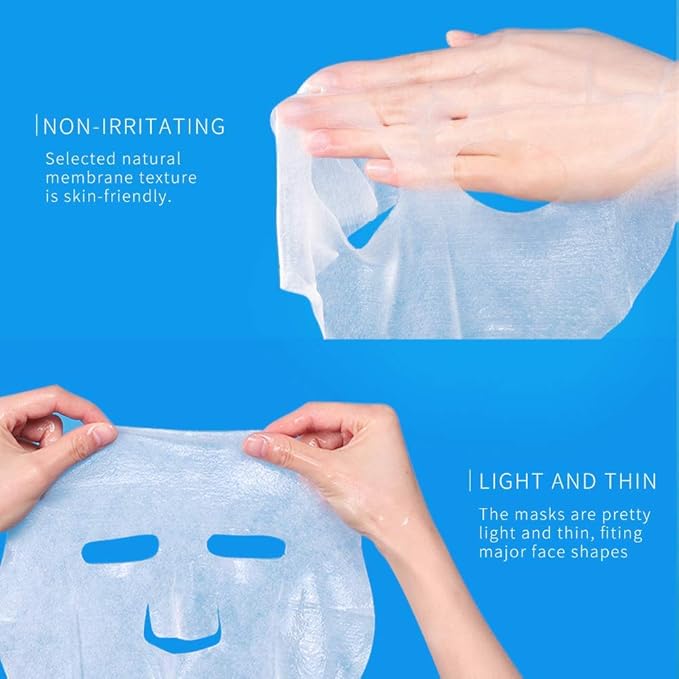 WIS Intensive Hydrating Smoothing Face Facial Sheet Mask 10 Packs, Deeply Moisturizing with Hyaluronic Acid-Witch Hazel for Oil Control & Shrink Pores-Firming & Anti Aging for Men＆Women