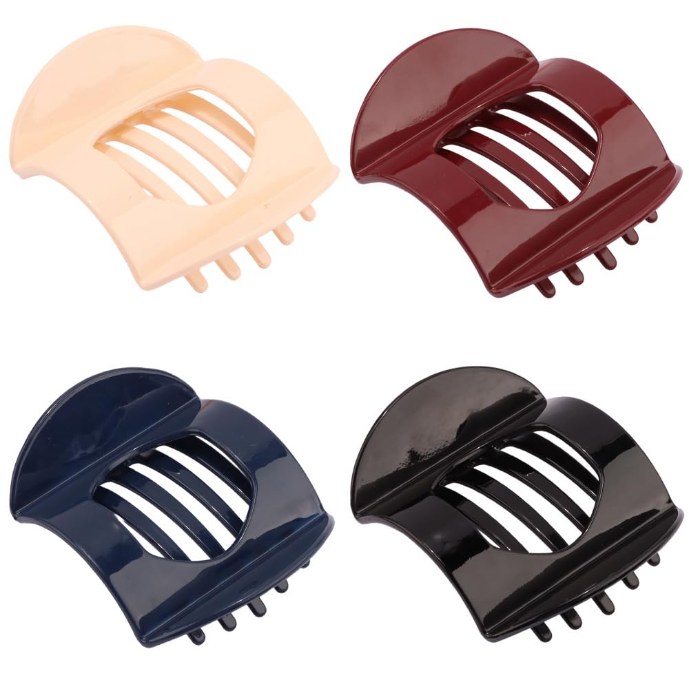 4PCS Large flat Hair Clips for Women Girls Strong Hold French Duckbill Claw Clips for Thick Thin Hair lay Down Hair styling Clips Accessories