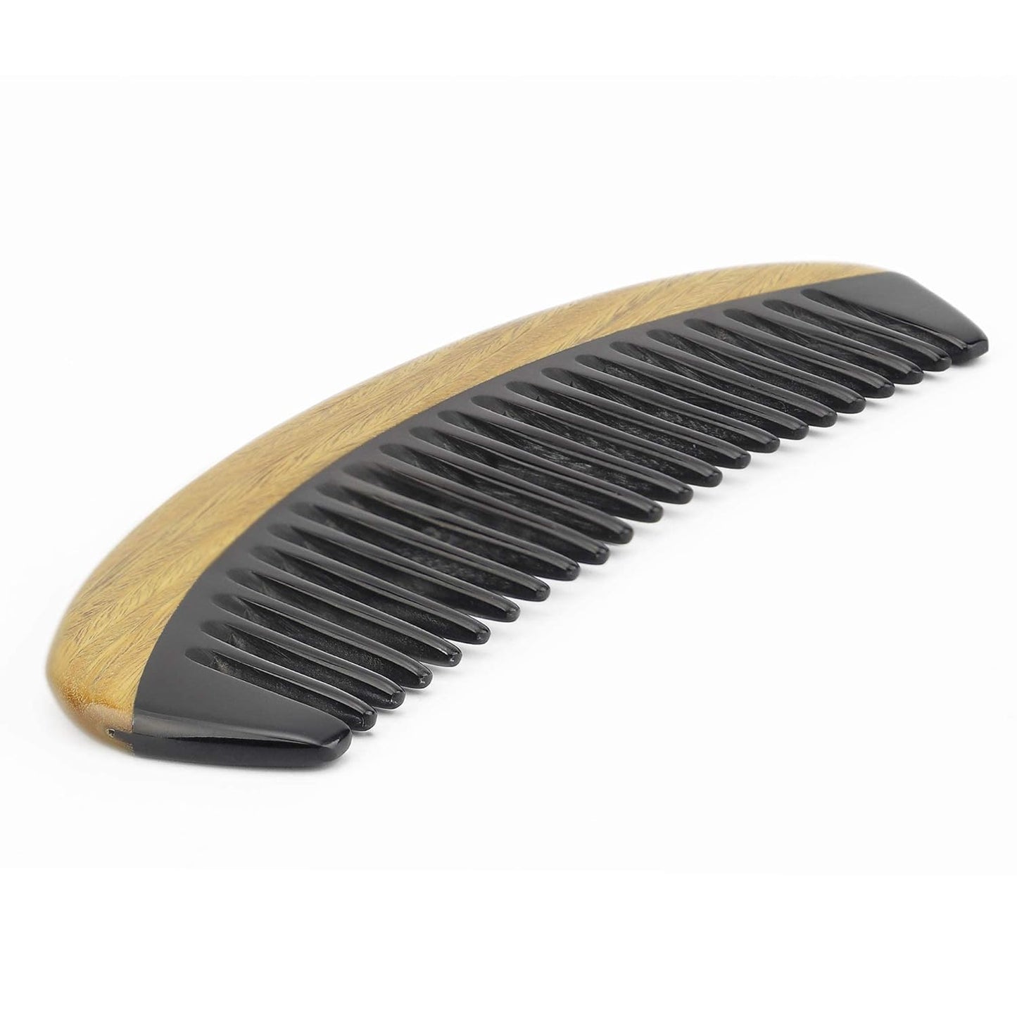 Onedor Buffalo Horn Handmade Sandalwood Hair Combs - Anti-Static Scented Natural Detangler Wooden Combs (Oval Wide Tooth)