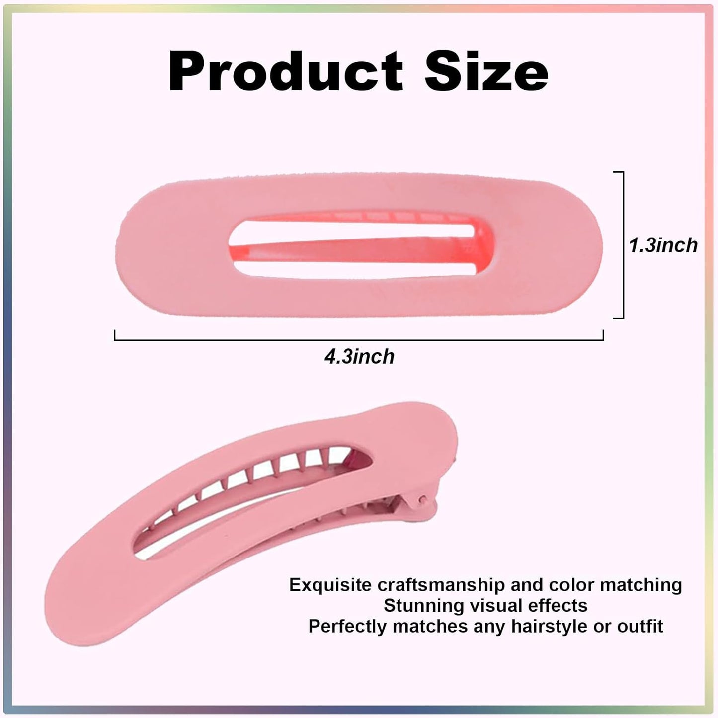 8 PCS Flat Hair Clips for Women French Large Flat Claw Clip for Thick Thin Hair (Color)