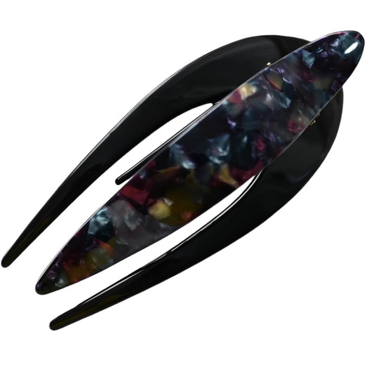 Handmade Celluloid French Design Tortoise Shell Barrettes Side-slide Opening Duck Luxury Fashion Accessories Hair Clip Claw for Women (moonlight)