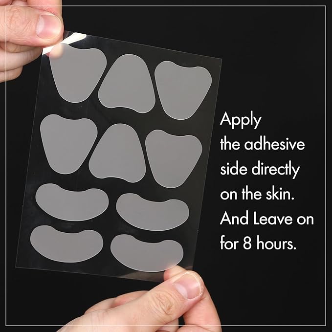 Anti-Wrinkle Patch with Hydrolyzed Collagen, Forehead & Eye & Smile Line Wrinkle Patches, Anti-Wrinkle Tape, K-Beauty Overnight Under Eye Patches, Korean Skincare, 5ea (10patches X 5)