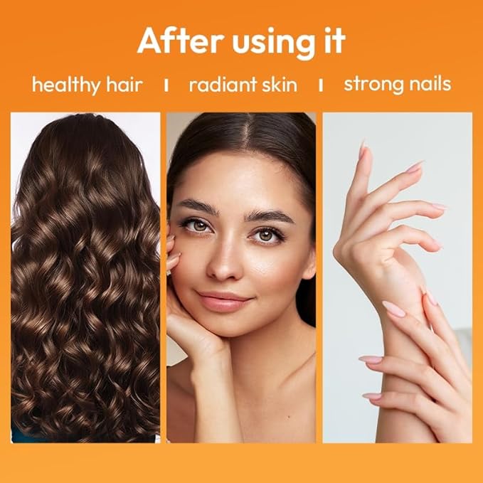 Biotin 10000 mcg with Zinc, Vitamin C & Calcium Pantothenate – Supports Healthy Hair Growth, Strong Nails & Glowing Skin for Women & Men | Made in The USA | 180 Vegan Capsules (6 Months Supply)