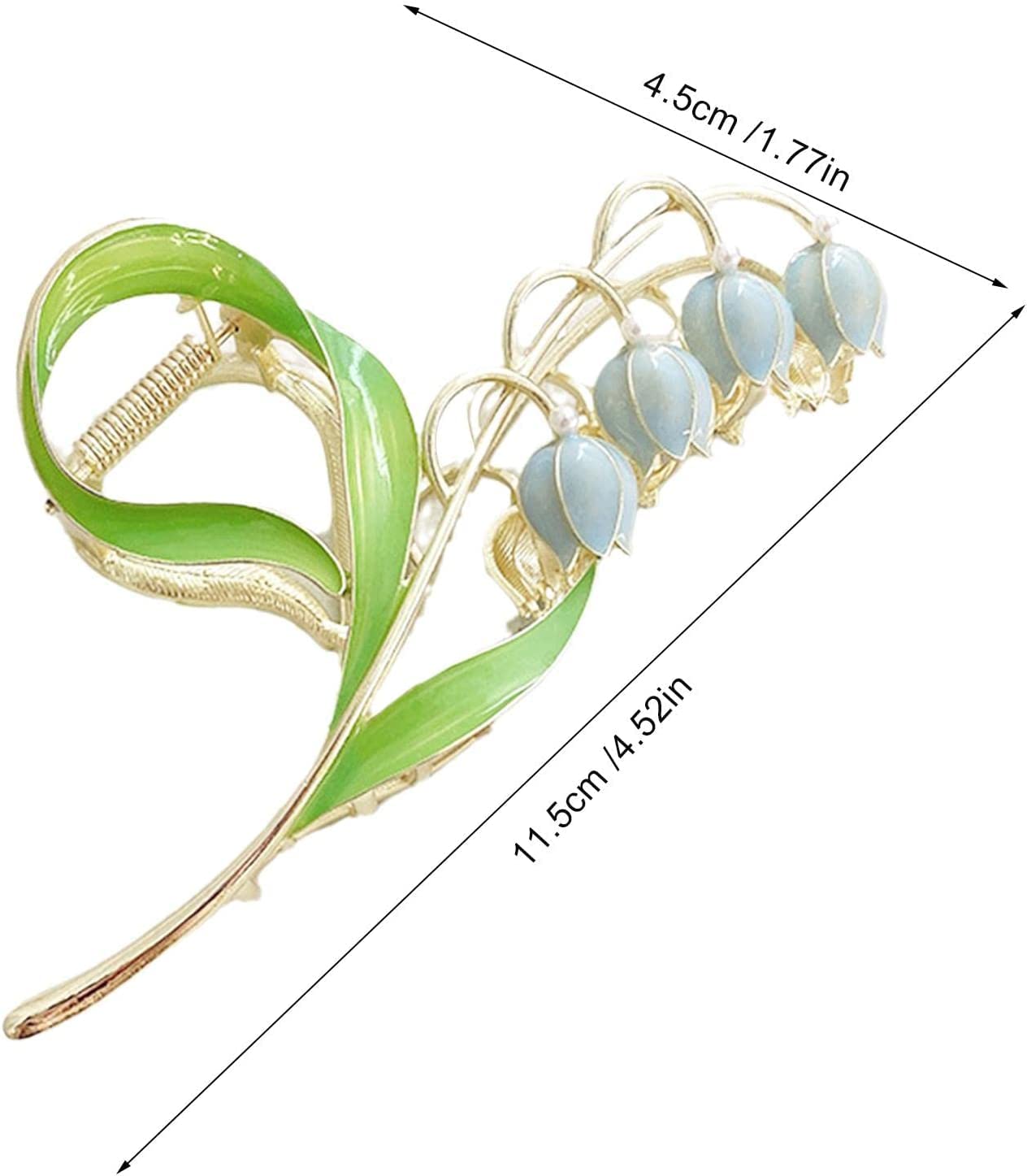 Lily of The Valley Flower Hair Accessories: Metal Hairpins, Jaw Clips for Thick and Thin Hair Styling