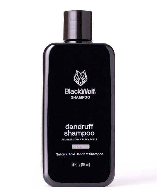 Black Wolf Anti-Dandruff Shampoo - Advanced Dandruff-Fighting & Itch Relief Formula with Salicylic Acid, Removes Buildup & Flakes - for Itchy Scalp - Thick & Rich Lather Cleanses Scalp - 14 oz