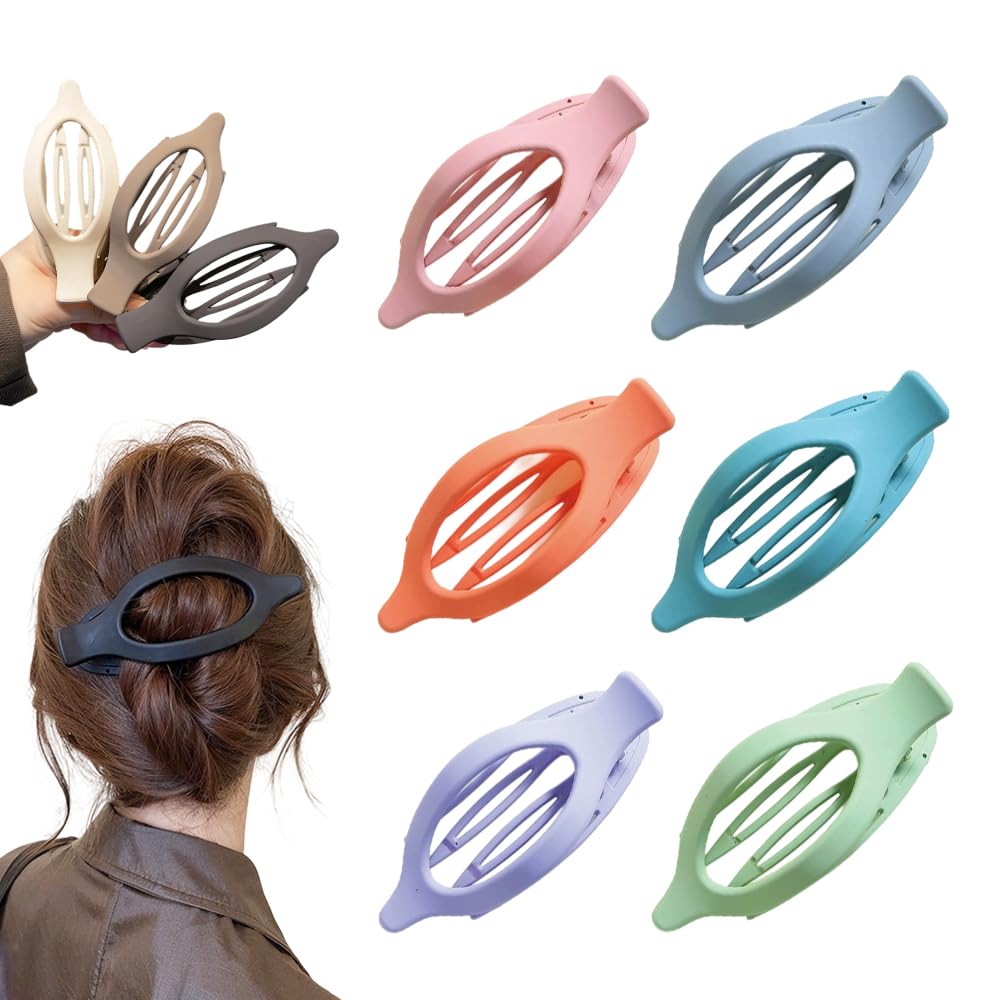 Flat Hair Clips for Women, 2025 New French Hair Clip Flat Claw Clips and Duckbill Hair Clips for Thick or Thin Hair, No-Slip Grip Hairs Styling Accessorie for Hairs Styling Decorative (6Pcs-B)