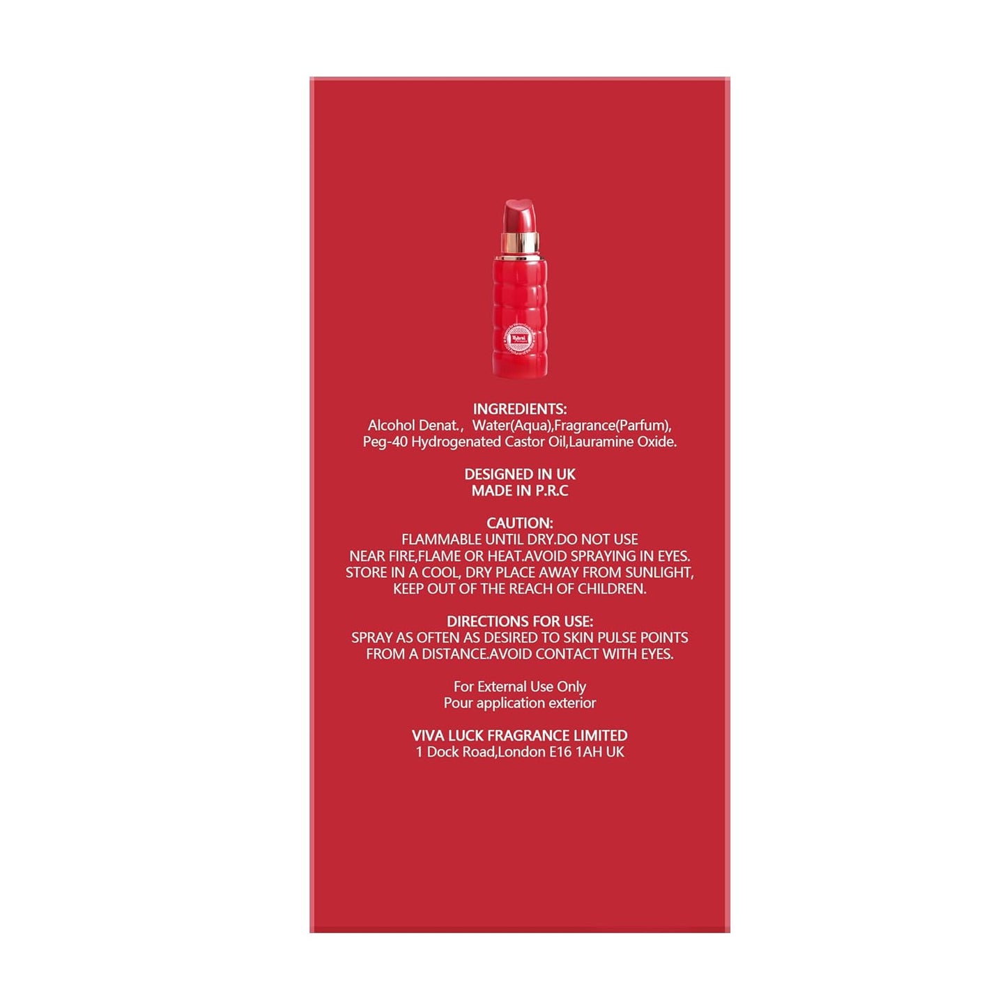 Hybrid & Company Women Lipstick Fever Panther Eau De Parfum Vaporisateur Natural Spray 2.5 Fl Oz