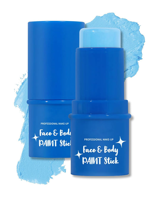 Blue Face Paint Stick, Waterproof Highly Pigmented Full Blue Face Paint for Adults, Eye Black Stick for Baseball Football Sports, Body Painting for SFX Cosplay Halloween Makeup-04