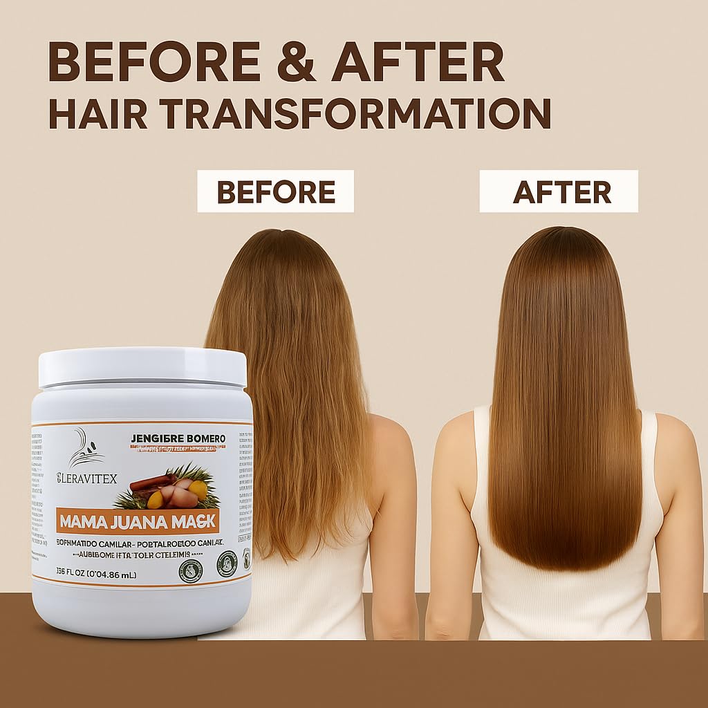 Mamajuana Hair Mask - Deep Treatment with Ginger, Rosemary, Cinnamon & Garlic Oil Extract - Hair Mask for Dry Damaged Hair and Growth, Paraben & Sulfate Free Hair Treatment (36 OZ)