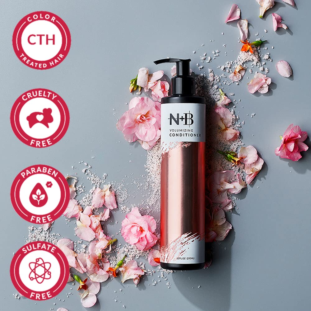 N+B Hair Volumizing Conditioner | Blue Agave Oil, Vit B7, Biotin | Revives Damaged & Leaves Hair Soft & Shiny | Safe for Colored, Keratin & Chemically Treated Hair | For All Hair Types & Textures