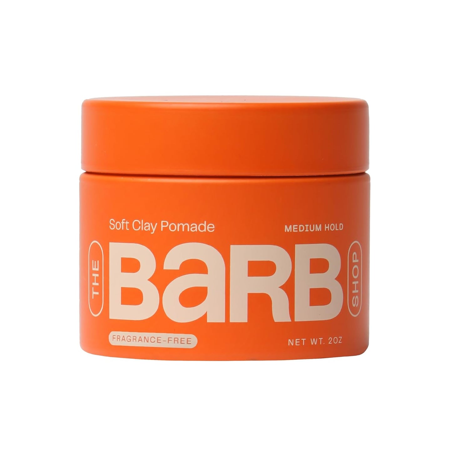 Barb Soft Clay Pomade for Women and Men - Medium Hold Hair Pomade Styling Clay for Thin and Thick Hair - Non-Sticky, Water-Based - Fragrance Free - 2 oz
