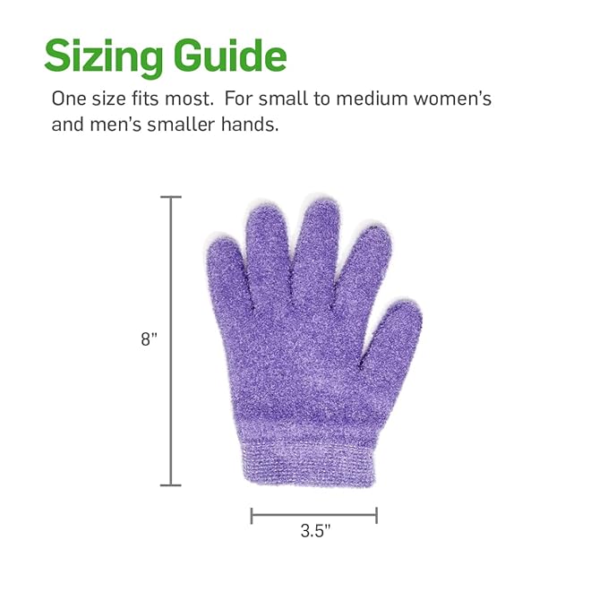 Product Image NatraCure Moisturizing Gel Gloves - (for Dry, Cracked Skin, Aging Hands, Cuticles, Eczema, After Hand Washing, Instead of Overnight Sleeping Gloves, Lotion, Cream) - Color: Lavender