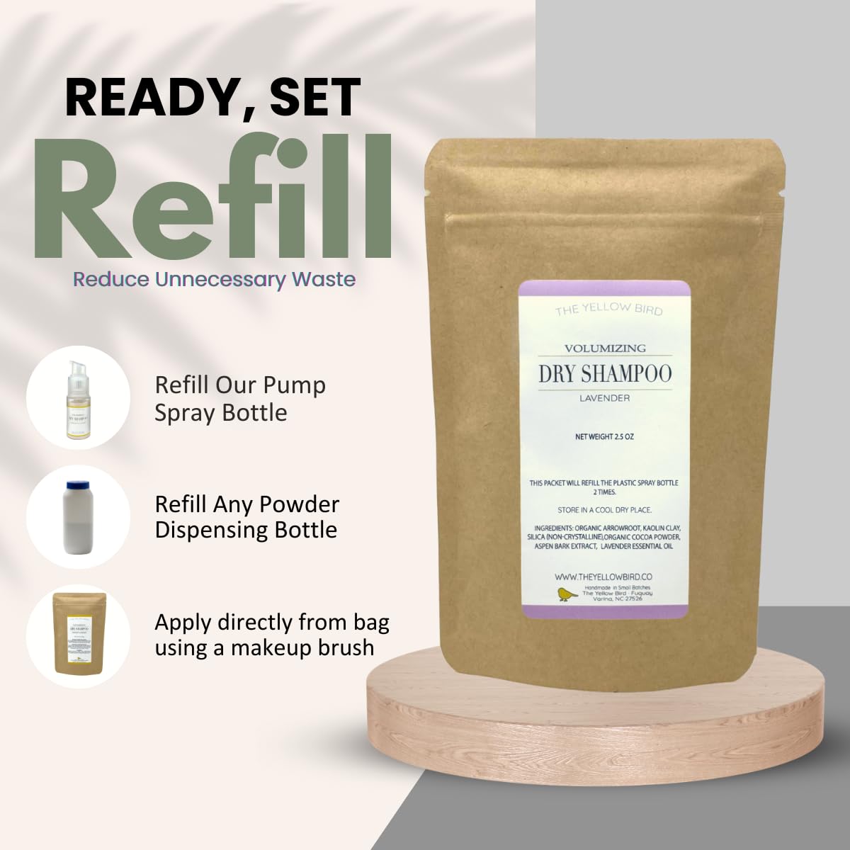 The Yellow Bird Dry Shampoo Lavender Refill Packet