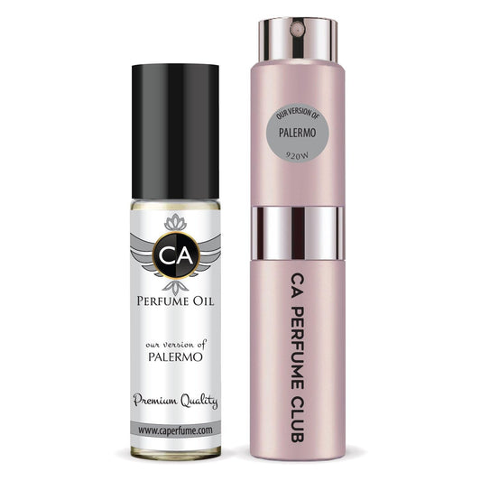 CA Perfume Duo Impression of Palermo For Women Perfume Layering Set Long Lasting Travel Size EDP + Body Oil Roll-On Bottle 0.27 Fl Oz+0.33 Fl Oz