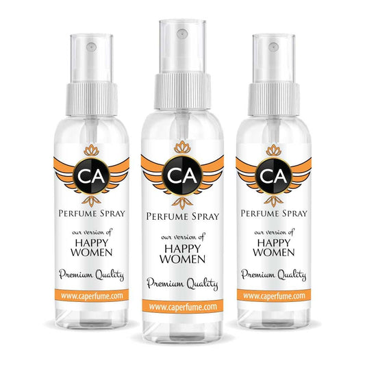 CA Perfume Eco Refill Impression of Happy Women For Women EDP Perfume Concentrated Long Lasting Eau de Parfum Spray Refillable Atomizer Bottle 2 Fl Oz/60ml-X3