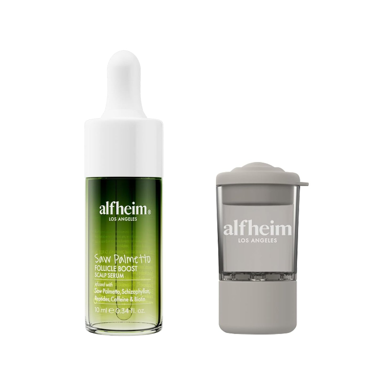 ALFHEIM Saw Palmetto Scalp Serum to Strengthen Follicles | With Caffeine & Biotin for Fuller Hair | Helps Balance Scalp, Revive Hair Roots & Enhance Hair Density | 0.34 fl oz + Serum Applicator