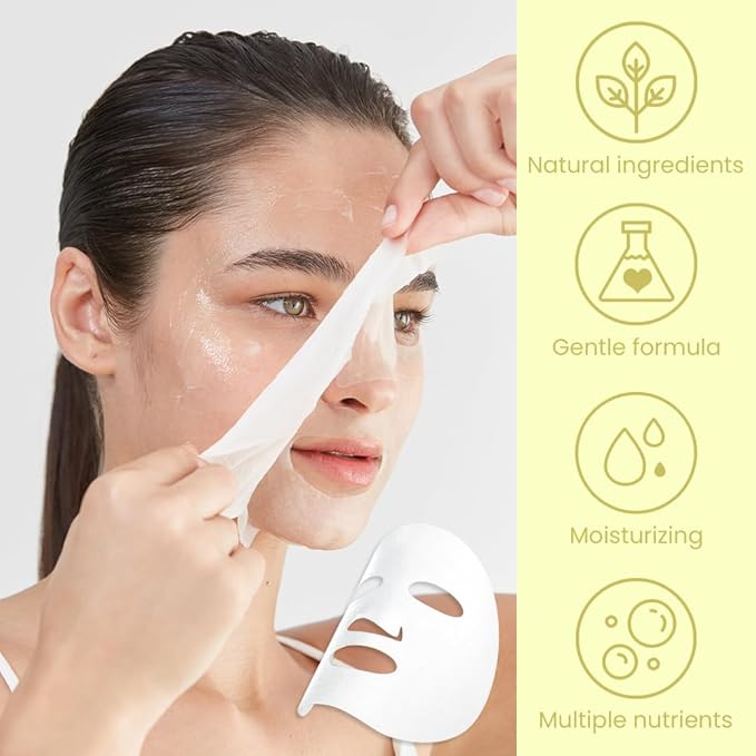 Face Sheet Mask Skincare,Hydrating Spa Face Mask For Sensitive Skin,Moisturize,Nourish for All Skin Types,Natural Skin Care Spa Face Mask for Women Men Girls,Pack of 6