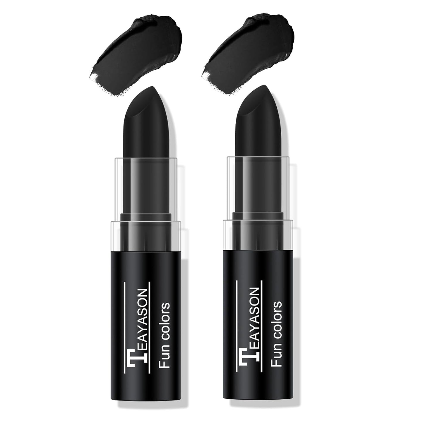 2Pcs Black Face Body Paint Stick Eye Black,Balck Matte Lipstick Makeup Paint Eyeblack for Baseball/Football/Halloween/Costume Accessories Vampire Makeup Cream Face Body Paint Easy to Blend
