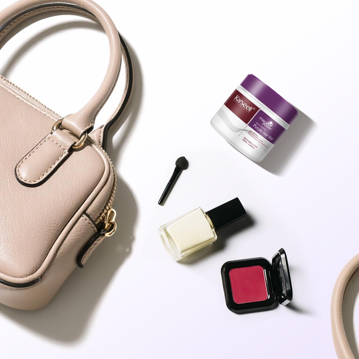 Karseell 3.38floz 100ml Purple Hair Mask Professional Neutralizes Brass & Yellow Tones For Blonde Silver Gray Highlighted Hair