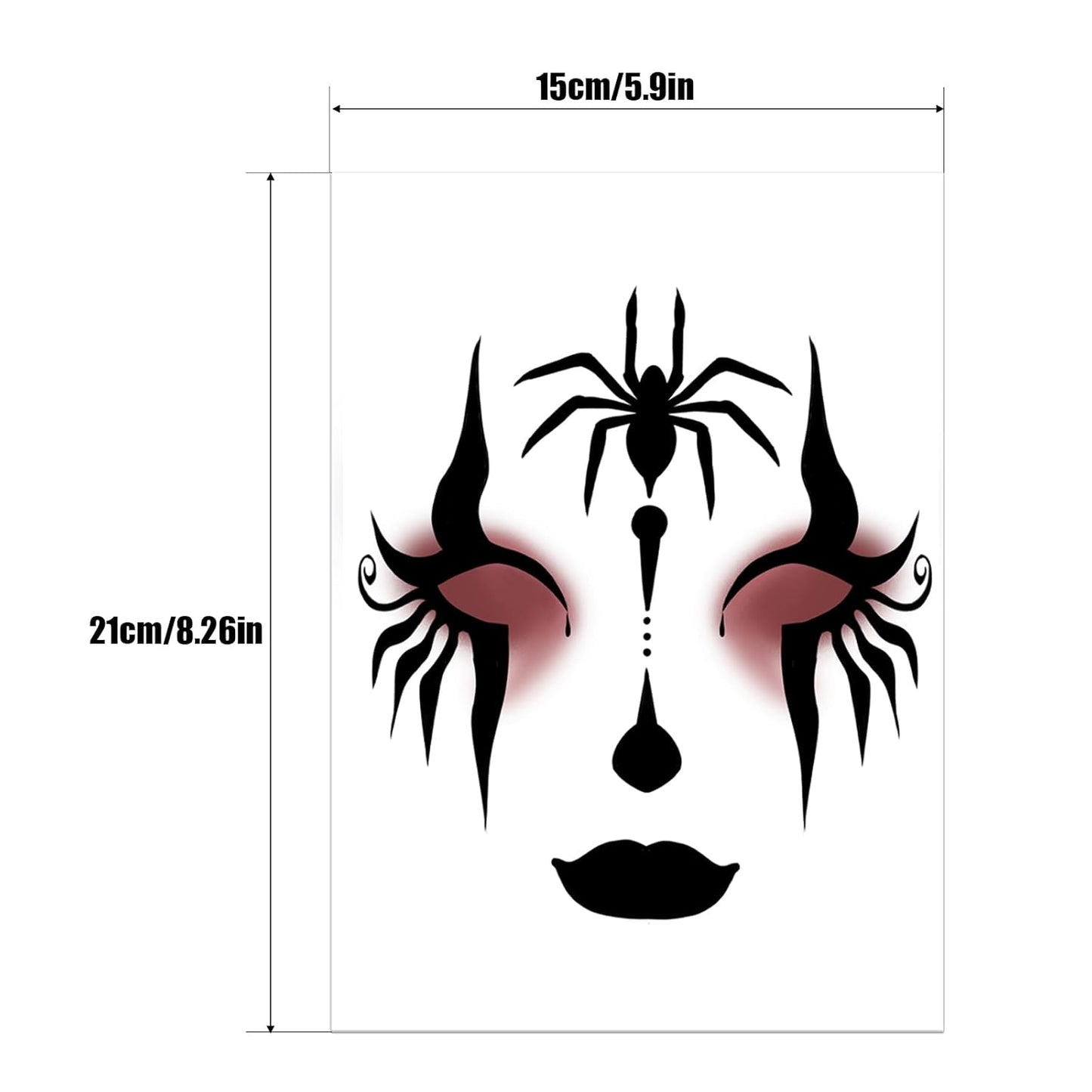 Halloween Spooky Face Tattoos, Spider Temporary Tattoo Stickers, Face Tattoo Decals,Temporary Makeup Stickers, Face Tattoo Sticker Art for Halloween Adults Costume Parties 8Pcs
