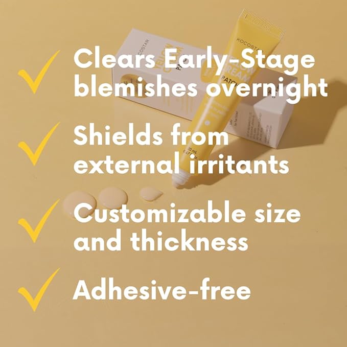 Yellow Cream Patch | Proactive Spot Care with Sulfur and BHA, Salicylic Acid Blemish Care, Cream to Patch Formula, Makeup-Friendly, Hydrating & Soothing, Korean Skincare, 0.67 fl oz.