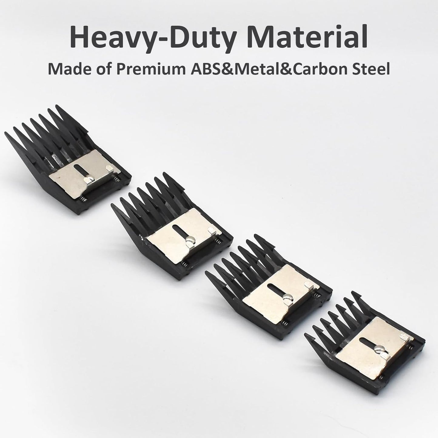 Professional A5 Animal Clipper Attachment Guard Guide Combs Set, 1/8" 1/4" 3/8" 1/2" Compatible with Andis AG BG, Oster Classic 76 Golden A5, Wahl KM Series Pet Groomer Horse Clipper Models (Black)