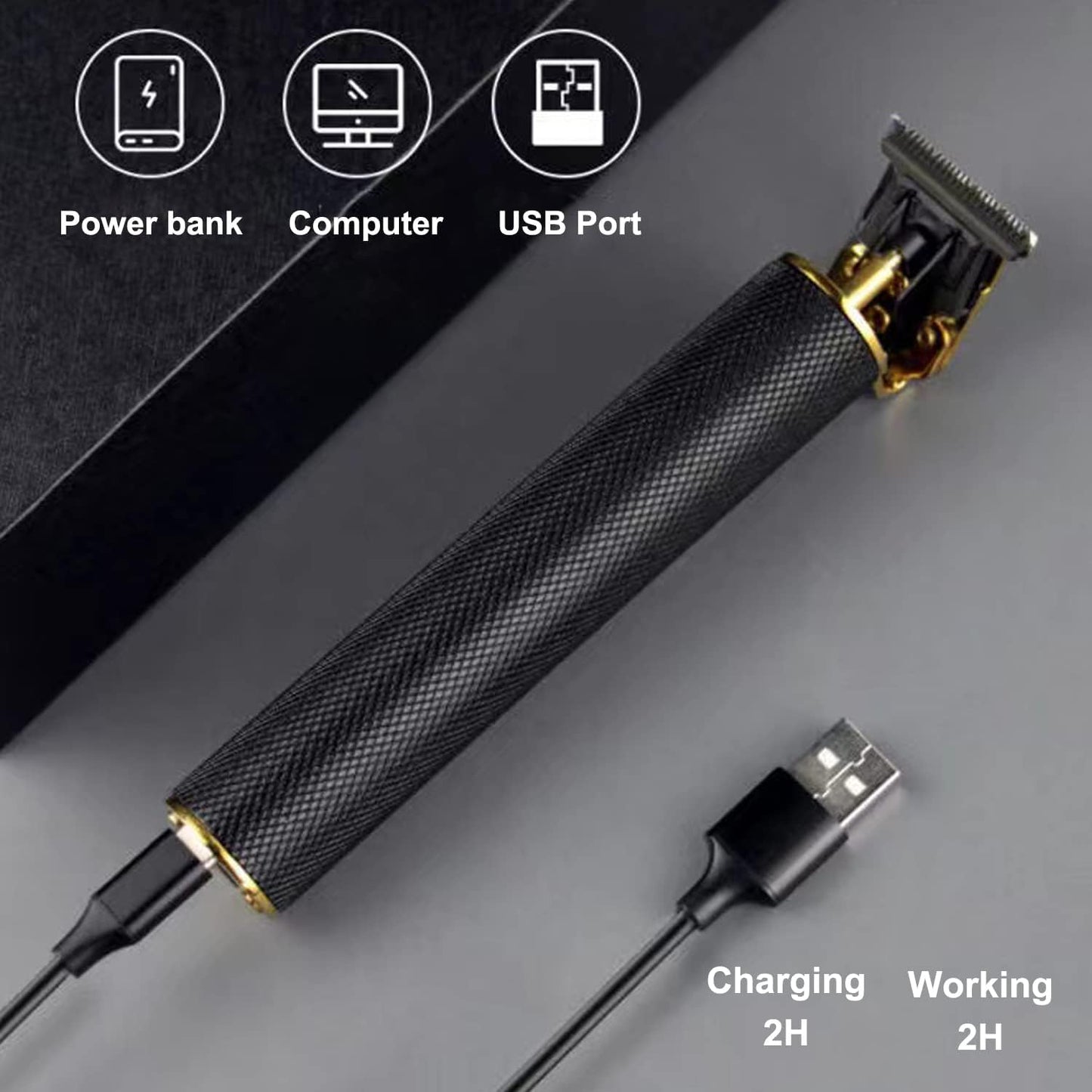 Hair Clippers for Men - Cordless Electric Hair Trimmer Beard Trimmer Shaver, Zero Gapped Edgers with Guide Combs, Black