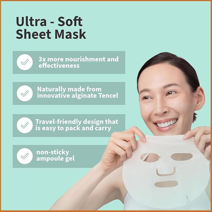 YoungMe Soothing Glam Facial Sheet Mask – 6-Pack | Hydrating & Moisturizing Korean Skin Care for Sensitive & All Skin Types