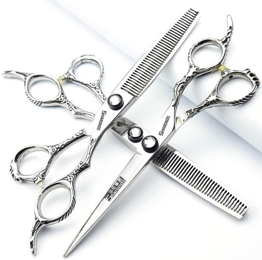 Hairdressing Salon Hairdressers Scissors 6/6.5/7/8 Inch Hair Clippers, Hairstyling Tools And Scissors (6.5 inch 3PC-A)