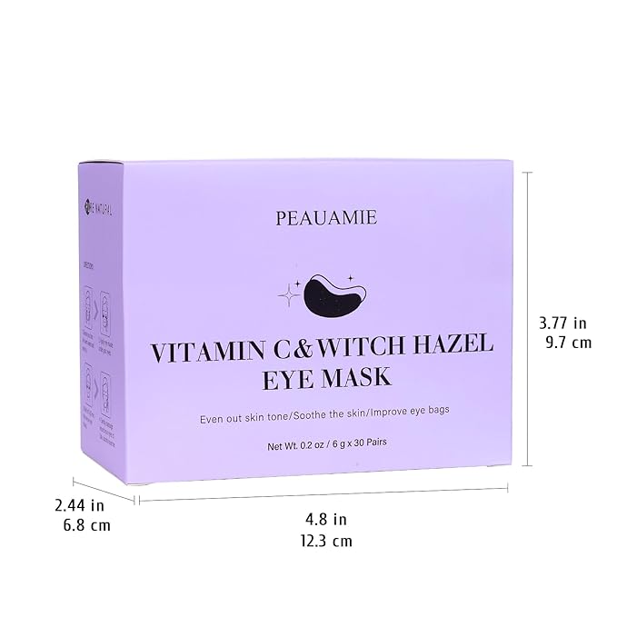 Under Eye Patches with Vitamin C and Witch Hazel Eye Mask for Dark Circles and Puffiness,Face Mask Skin Care Products 30 Pairs