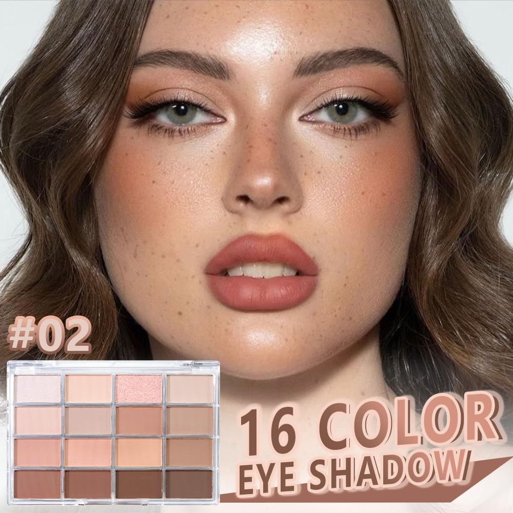 AMY'S DIARY 16 Colors Nude Brown Eyeshadow Palette – Matte & Shimmer Finishes – Warm Caramel, Mocha, Champagne & Taupe Tones eye shadow – Highly Pigmented Neutral Eye Makeup Palette for woman