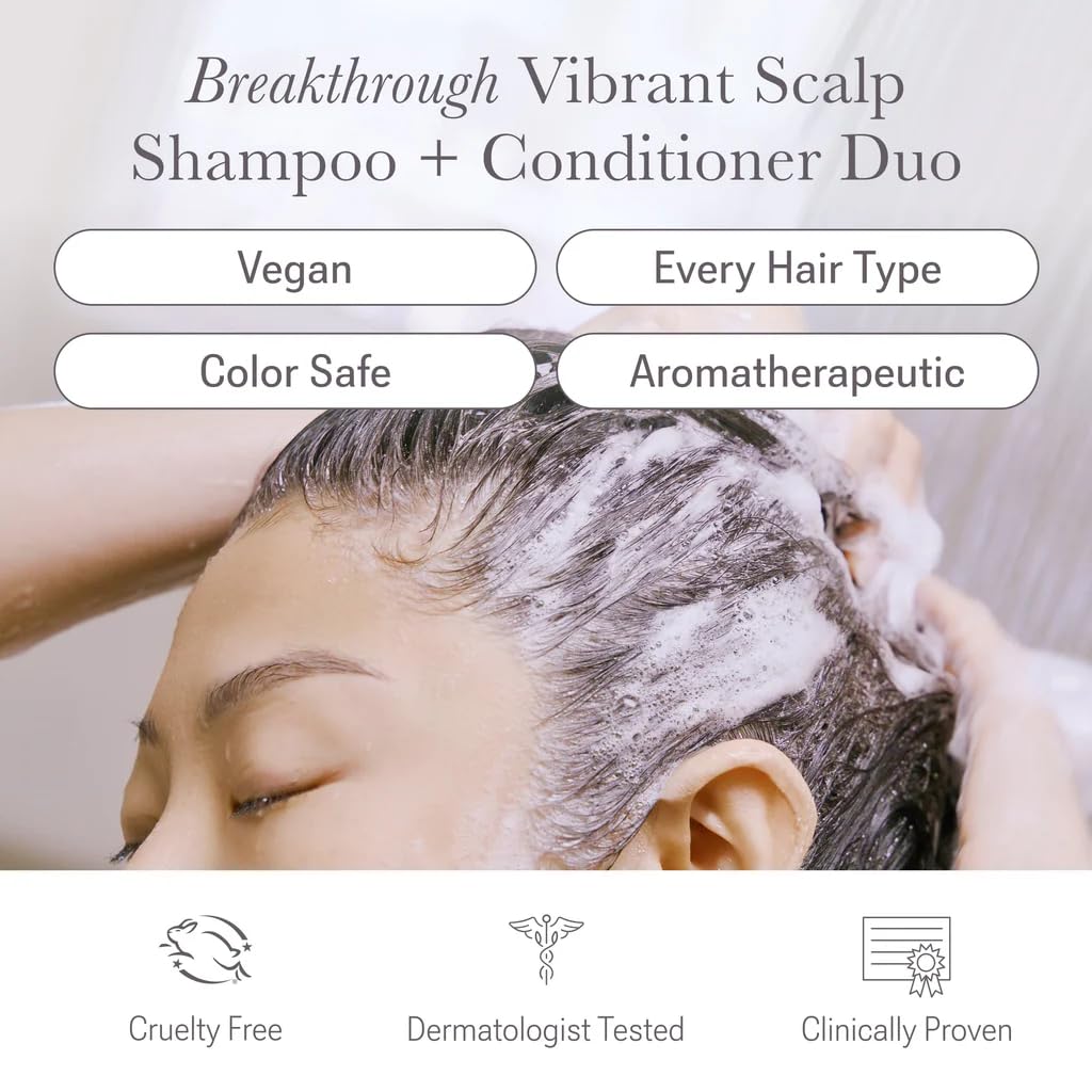 NULASTIN Strength & Shine Hair Duo - Vibrant Scalp Shampoo (10 fl oz) & Vibrant Scalp Conditioner (10 fl oz) - Reduce Frizz, Enhance Volume, and Support Hair Growth (2 Pc)