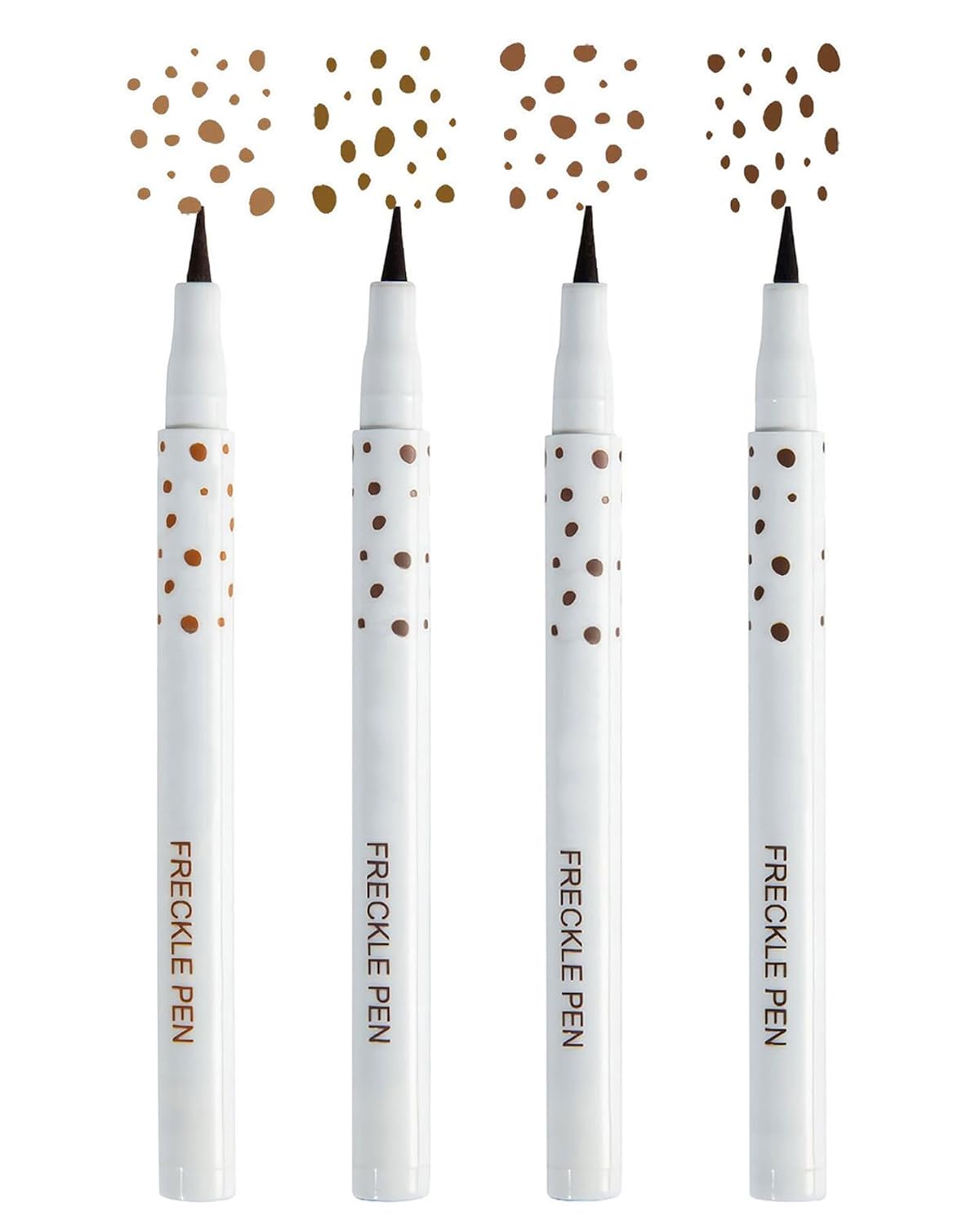 Freckle Pen, 4 Colors Kit - Natural Lifelike Faux Freckle Makeup Pen, Waterproof Long Lasting, Create Sunkissed Skin(4Pack)