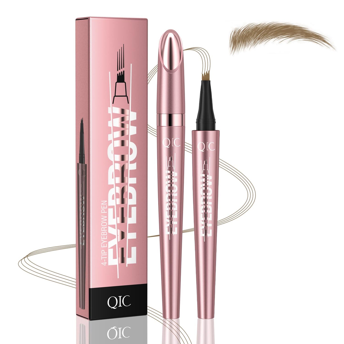 Eyebrow Pen, Waterproof Microblading Eyebrow Pencil, Eye Brown Makeup Pen with a Micro-Fork Tip for Women to Effortlessly Create Hair Like Natural Brows Light Brown
