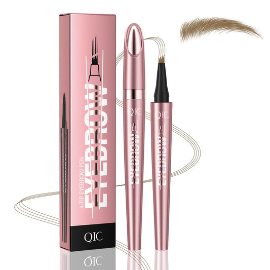 Eyebrow Pen, Waterproof Microblading Eyebrow Pencil, Eye Brown Makeup Pen with a Micro-Fork Tip for Women to Effortlessly Create Hair Like Natural Brows Light Brown