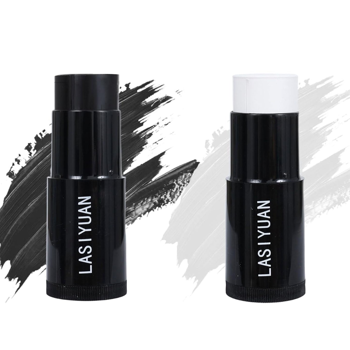 Face Body Paint Stick (BLACK+WHITE)，Water Resistant Sports Body Makeup Athletes Softball， Football Baseball ， Professional Halloween Face Makeup Kit ，for Halloween costume， Zombie Clown Vampire