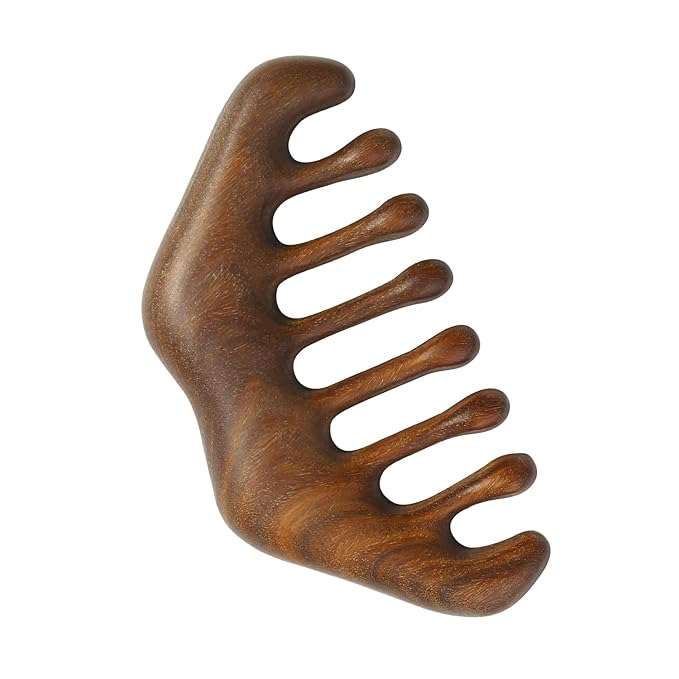 Wooden Comb,Scraping Scalp Massage Comb,Natural Wood Wide Tooth Hair Comb,Handheld No Static Head Massage Tool Meridians Massager for Head Caring Relaxation Acupoint Massage.