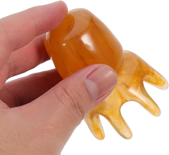 GLEAVI 4 Pcs Resin Massage Comb Jade Comb Chinese Scalp Acupunctures Scraping Facial Massage Tool Massage Tools Face Tools Head Messages Scalp Relax Beeswax Resin Scraping Stone