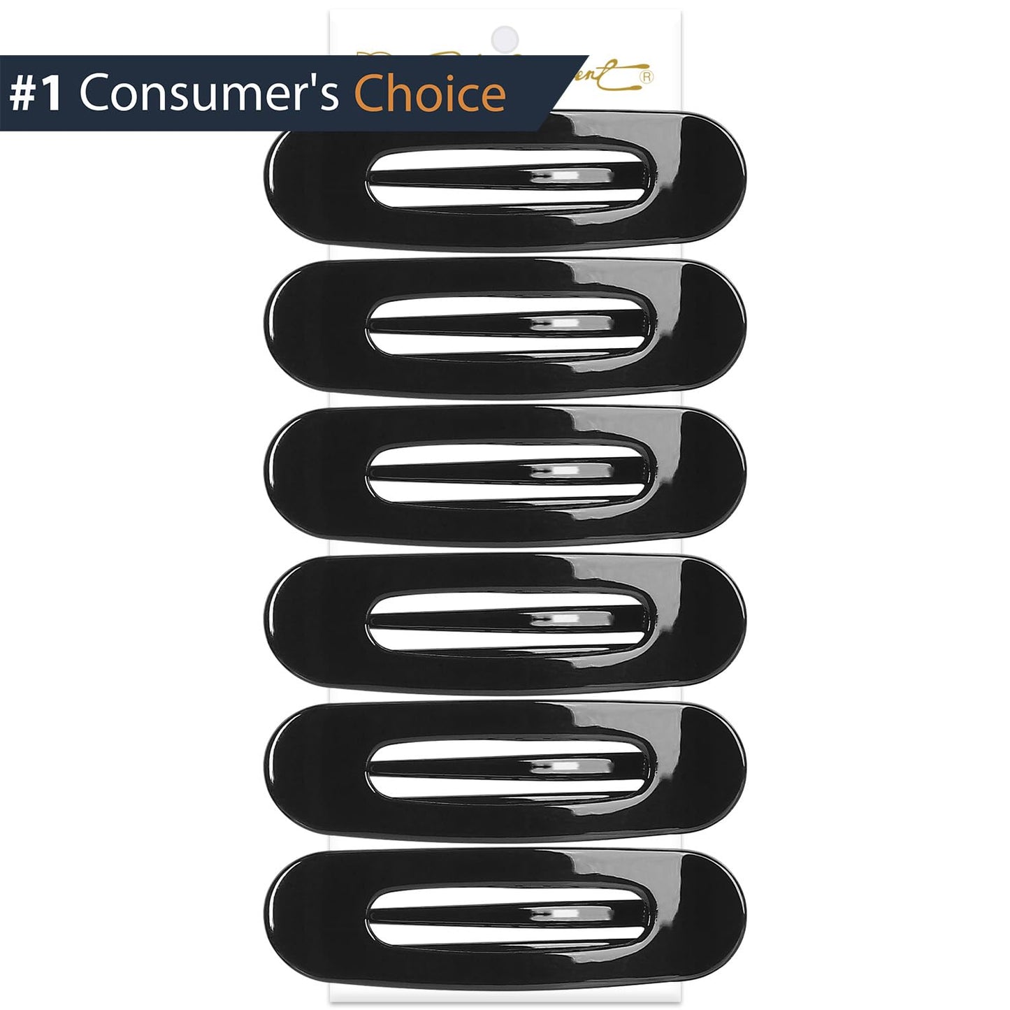 RC ROCHE 6 Pcs Flat Claw Hair Clips for Women Lay Down Barrettes No Crease Side Slide Thick Long Hair Duckbill French Against Head Jaw Claw Styling Clamp, Medium Black