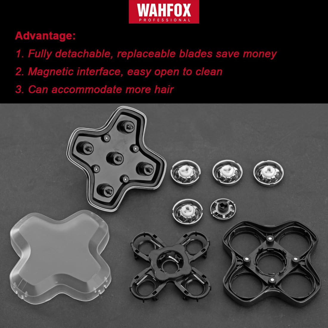 Universal 5 Blades Magnetic Head Shaver replacement Blades Compatible with FREEDOM BIRD shaver 5 blade head shaver replacement heads