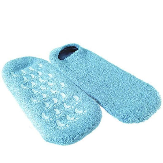 NatraCure Moisturizing Gel Socks - (Helps Dry Feet, Cracked Heels, Dry Heels, Rough Calluses, Cuticles, Dead Skin, Use with Your Favorite Lotions, Creams or Spa Pedicure) - Color: Aqua