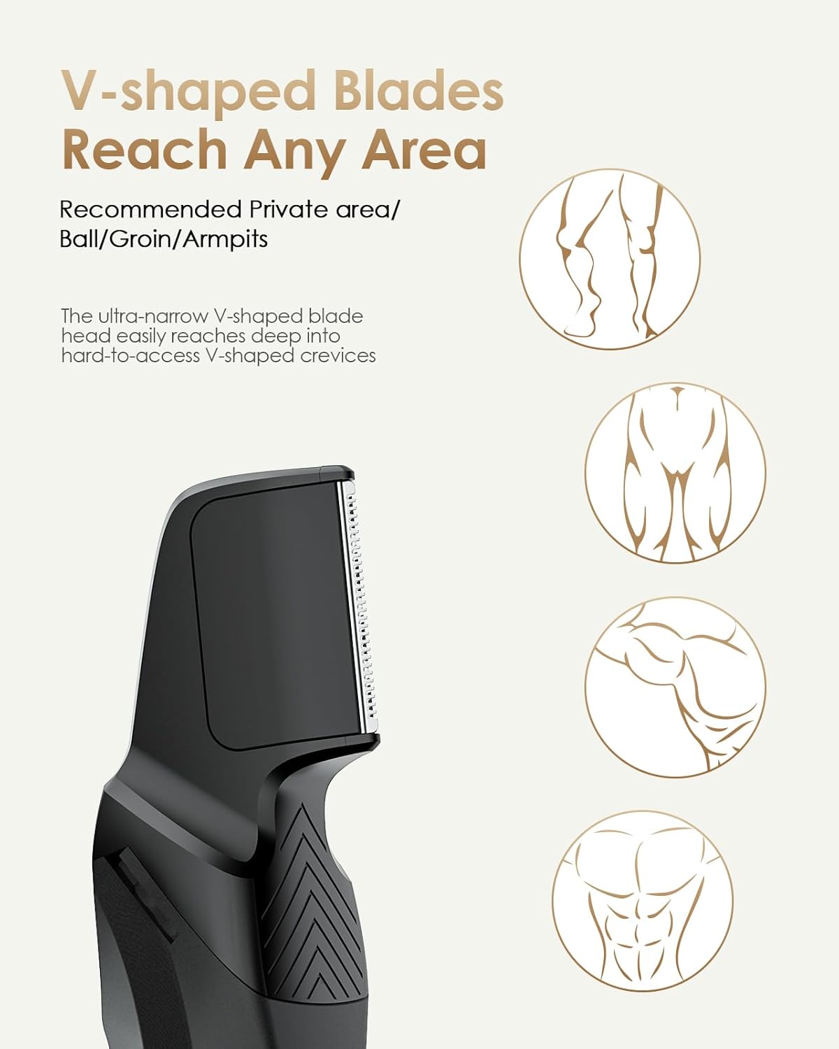 Replacement Blade Head for Manscaped Lawn Mower 4.0, 3.0, 3.0 Plus, 2.0, with 2 Guide Combs, Hygienic Replacement V-Shaped Blade Head for Close Intimate Body Hair Grooming
