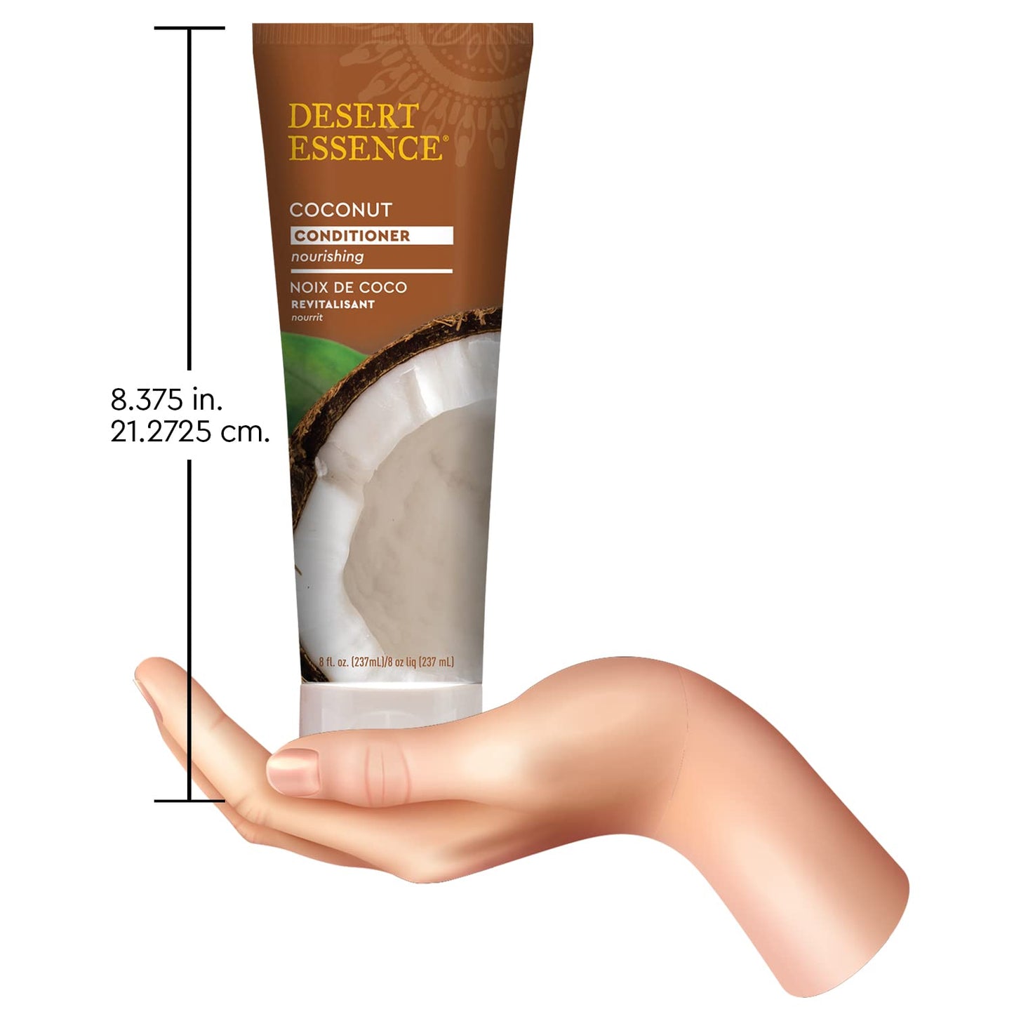 Desert Essence Coconut Conditioner - 8 fl oz - Nourishing for dry hair, smooth frizz and restore moisture and shine with Organic Coconut Oil, Shea Butter, and Sunflower Oil