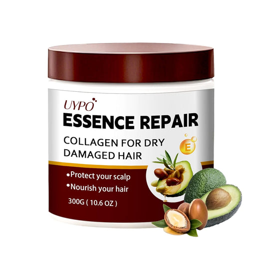 Collagen Hair Mask for Deep Conditioning, Keratin Hair Treatment with 4 Hydrolyzed Proteins for Dry Damaged Hair, Moroccan Argan Oil, Avocado Oil, Calendula & Gentian Extract - Nourishing Repair (1pc)