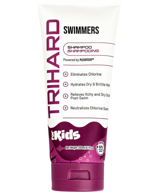 TRIHARD Kids Chlorine Defense Shampoo, Children’s Swim Shampoo to Protect and Hydrate Hair from Pool and Ocean, Gentle Post Swim Saltwater and Chlorine Removal Hair Care