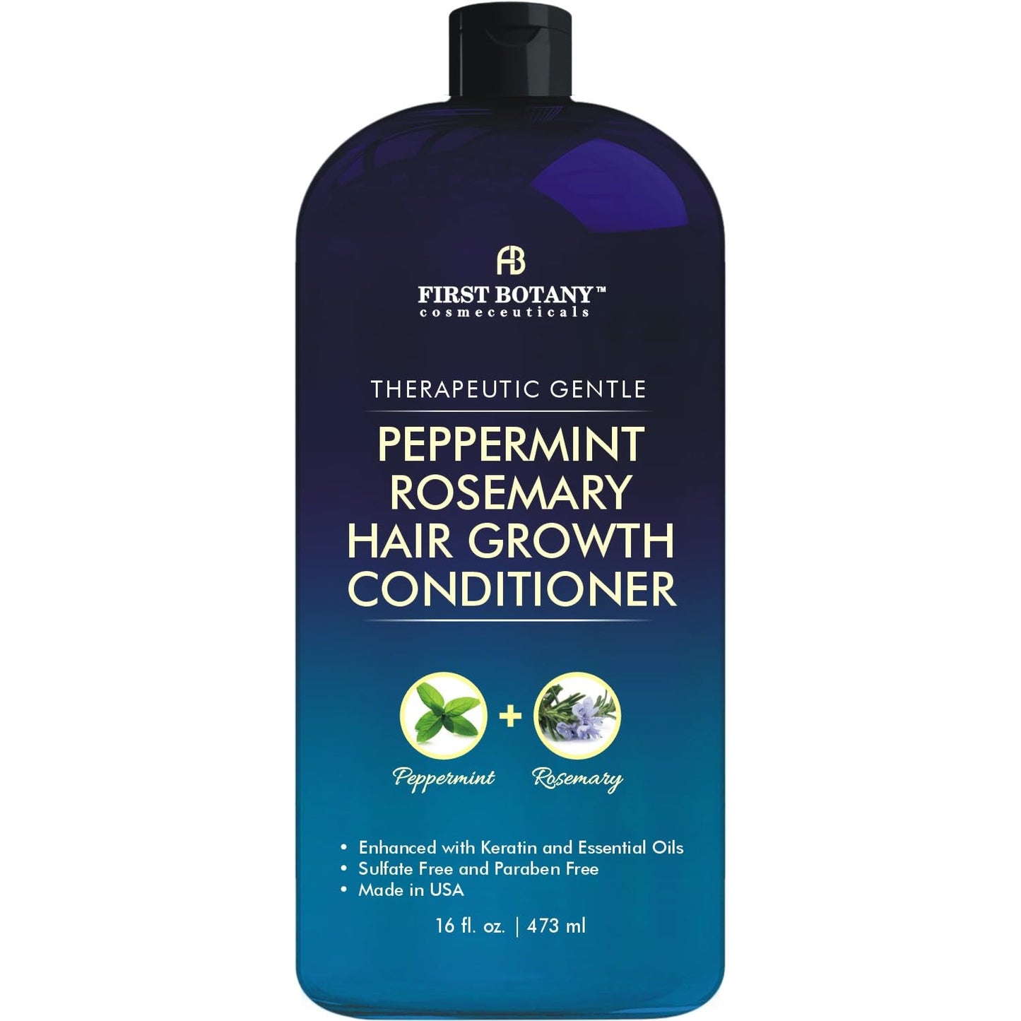 Peppermint Rosemary Hair Regrowth Conditioner - Anti Hair Loss product, Daily Hydrating, Detoxifying, Volumizing Conditioner and Fights Dandruff For Men and Women 16 fl oz