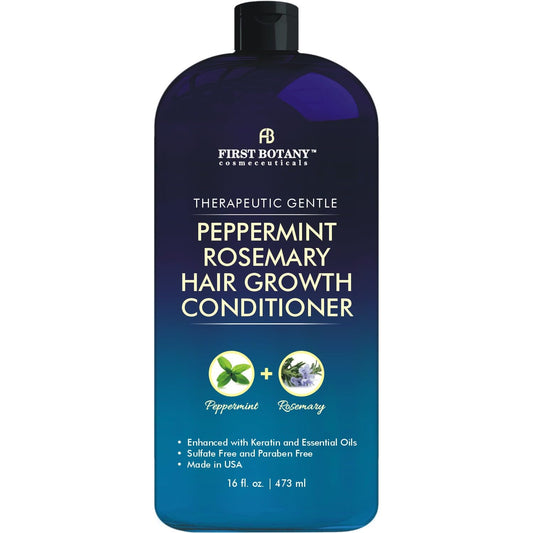 Peppermint Rosemary Hair Regrowth Conditioner - Anti Hair Loss product, Daily Hydrating, Detoxifying, Volumizing Conditioner and Fights Dandruff For Men and Women 16 fl oz