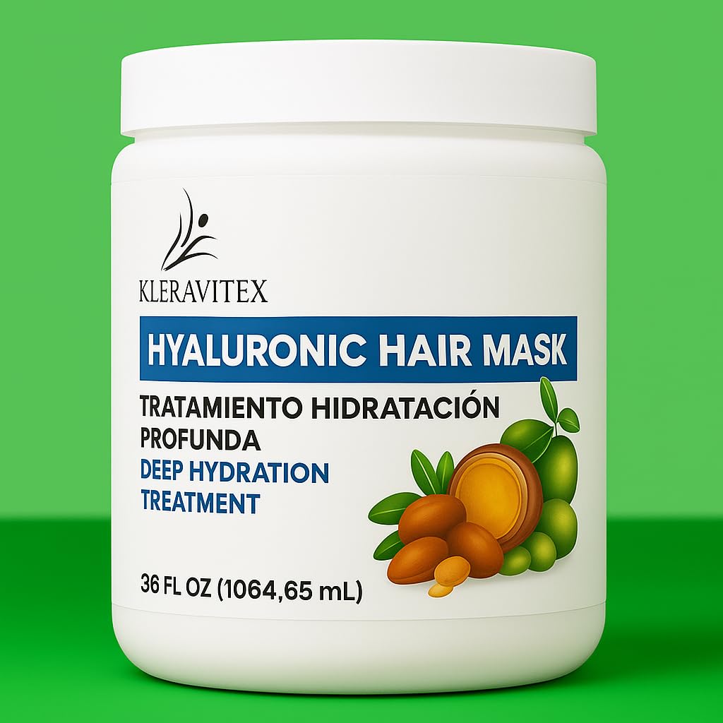 Hyaluronic Hair Mask Formulated With a Rich Blend of Olive Oil and Jojoba Oil to Provide Intense and Lasting Hydration for Dry or Damaged Hair, Restore Vitality and Shine (60 OZ)